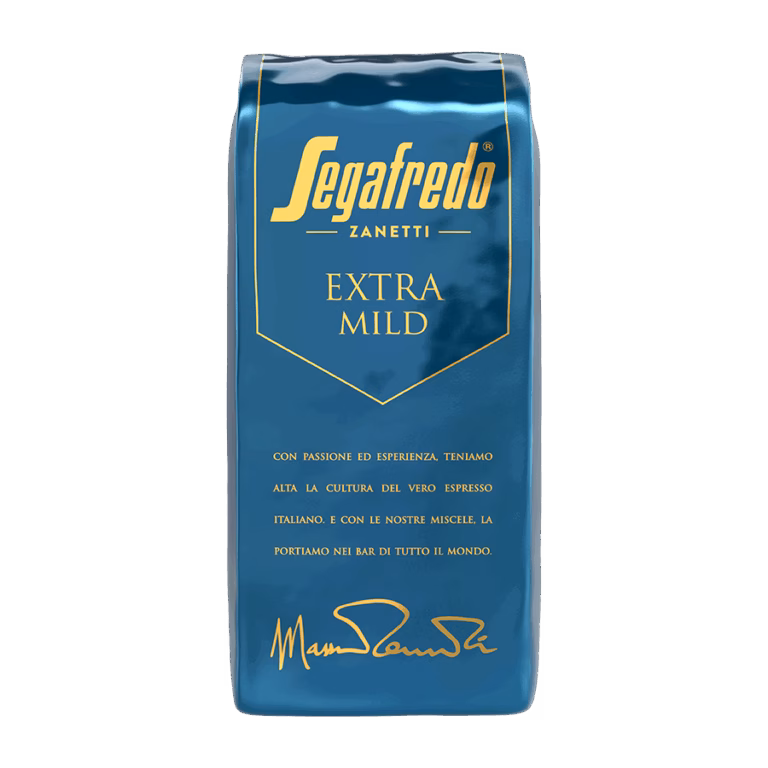 Produktbild: Kaffee Segafredo Extra Mild ganze Bohne, 1000 g, aromaversiegelte Verpackung.
