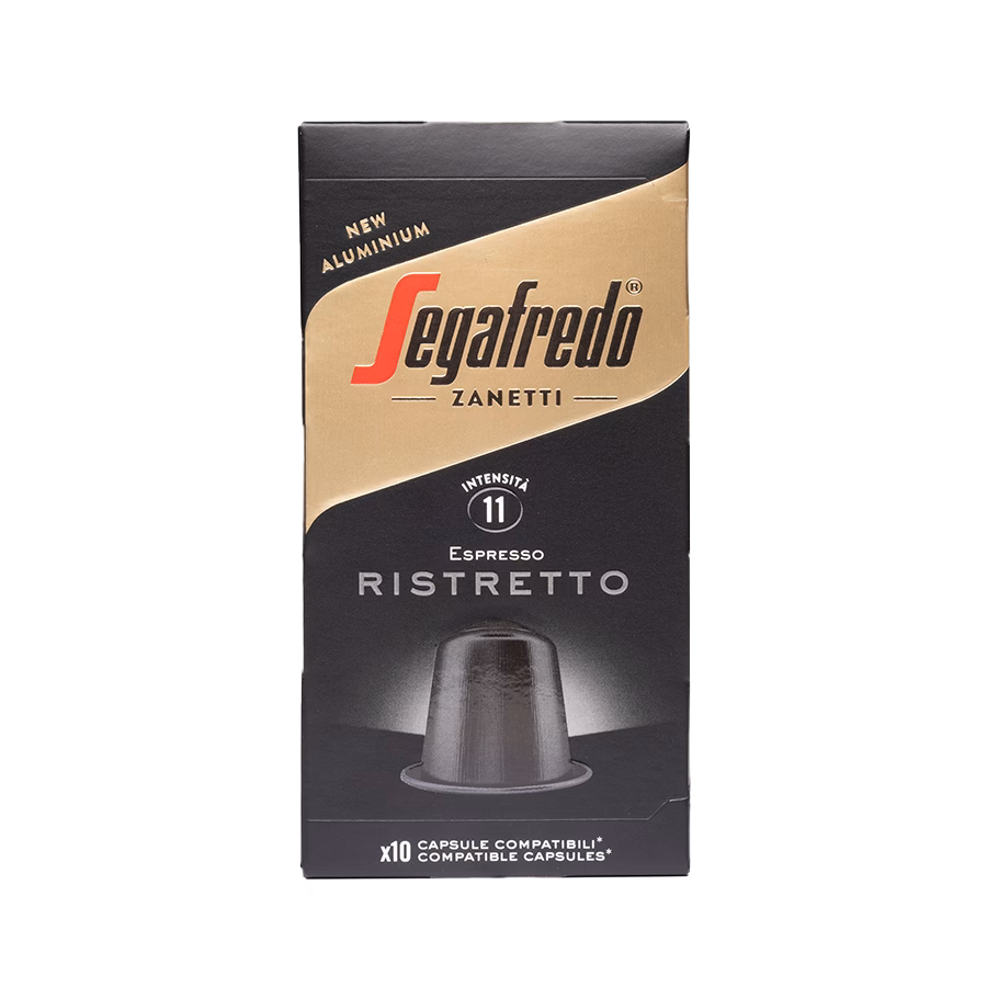 Produktbild: Kaffee Segafredo Espresso Ristretto, kompatible Kapseln aus Aluminium, Karton mit 10 Kapseln